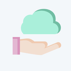 Icon Share Cloud. related to Network symbol. flat style. simple illustration