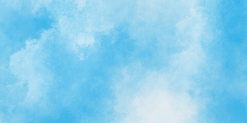 blue sky with clouds. Light sky blue shades watercolor background.Grunge blue background with space for text,watercolor abstract painting of blue grunge texture.