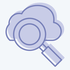 Icon Cloud Search. related to Network symbol. two tone style. simple illustration