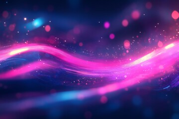 Fototapeta premium Colorful Abstract Light Waves in Dark Background with Bokeh Effect