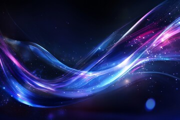 Vibrant Nebula Light Trails in Cosmic Night Sky with Stars and Colors