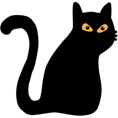 Black Cat with Orange Eyes