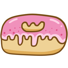 Pink Iced Donut with Sprinkles