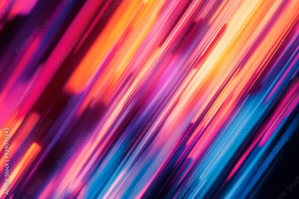 Wall mural vibrant abstract light streaks with dynamic multicolored lines and neon brightness