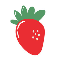 Strawberry fruit. Food print for kids design clothes, linens or curtain. Hand drawn vector sketch. Berry sticker