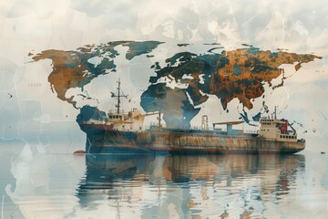 the ship visits many different countries