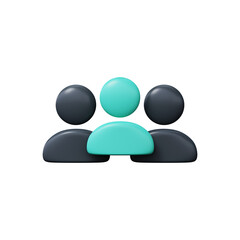 User group icon. 3d Social Networks Symbols.