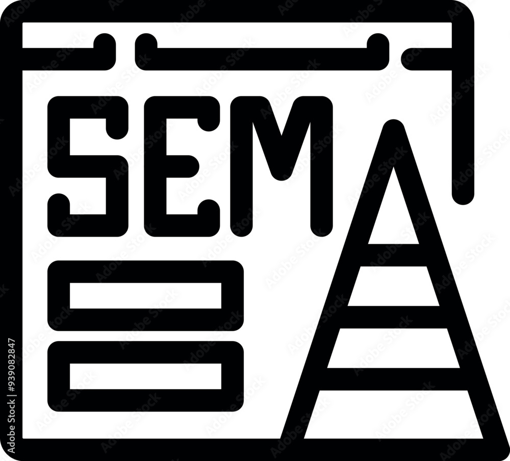 Poster sem concept showing website optimization and online advertising