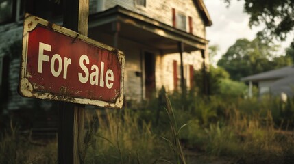 Obraz premium Foreclosed property with a 