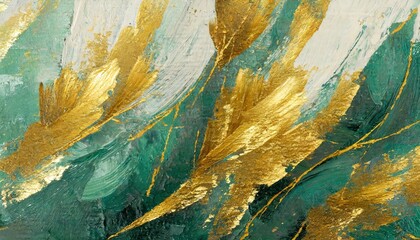 Naklejka premium An abstract artistic background with golden brushstrokes and textured backgrounds in oil on canvas.