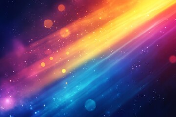Fototapeta premium Vibrant Abstract Light Streaks in a Rainbow Colored Sky Full of Sparkles and Bokeh Effects
