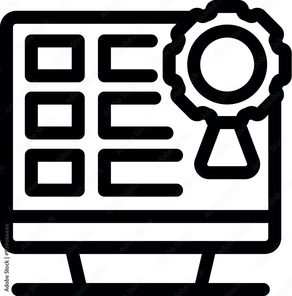 Aufkleber computer screen displaying a checklist with check marks, symbolizing successful quality control and 