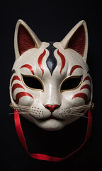 traditional japanese cat fox mask, japan ninja mask, festival accessories