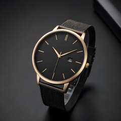 Elegant Gold and Black Wristwatch