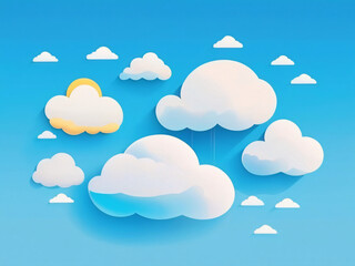 Clouds clip art pack, weather icons and illustration, isolated graphic design element