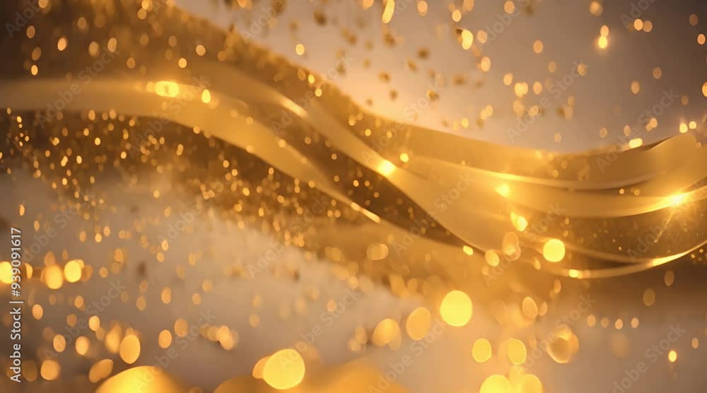 Poster abstract motion background shining gold particles gold glitter background with sparkle shine light c