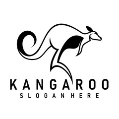 kangaroo design illustration line logo vector art