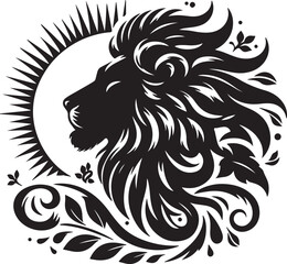 Lion silhouette vector style with White Background