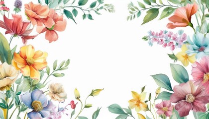 Obraz premium spring flowers frame