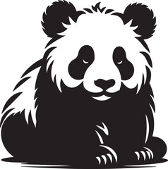 Panda silhouette vector style with White Background