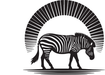 Zebra silhouette vector style with White Background