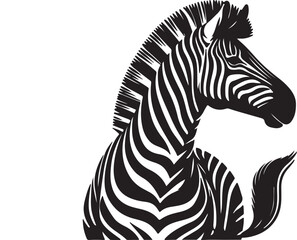 Zebra silhouette vector style with White Background