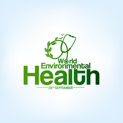 World Environmental Health Day creative green natural ecological eco-friendly concept idea design background social media banner poster web, World Health Day. Global Health Awareness Concept.