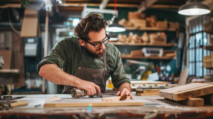 A young adult learning a new skill in a hands-on workshop