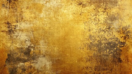 Rich gold background with a metallic texture, vintage grunge elements giving a classic, worn-in look, ideal for elegant presentations.