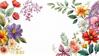 spring flowers frame