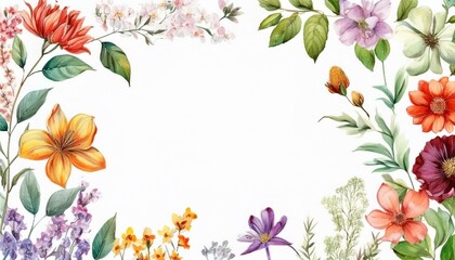 spring flowers frame
