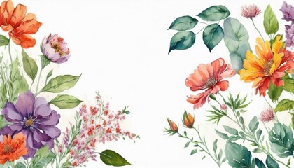 Fototapeta premium spring flowers frame