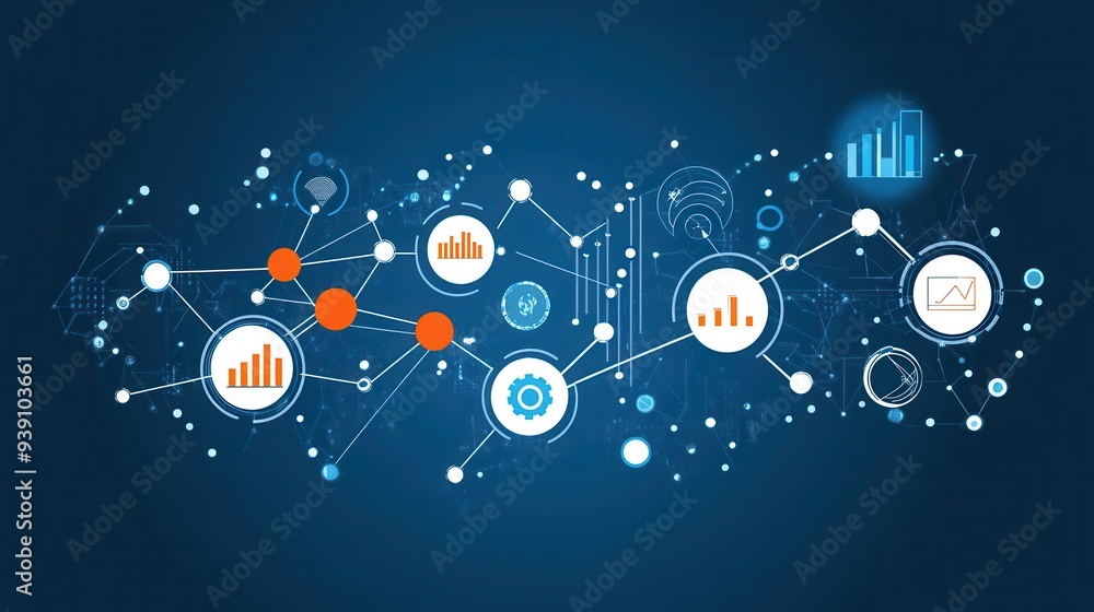 Aufkleber abstract digital network connections data visualization background, representing modern technology a