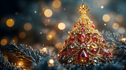 A Dazzling Display: The Jewel-Studded Christmas Tree