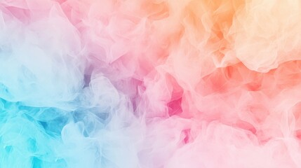 Fototapeta premium Abstract background with soft, colorful pastel clouds blending seamlessly in shades of pink, orange, and blue for artistic designs.