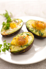 baked avocado with egg