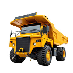Yellow Dump Truck on Isolated transparent background png. generated with AI