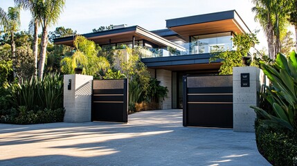 Cutting-edge smart home with automated gates and security cameras