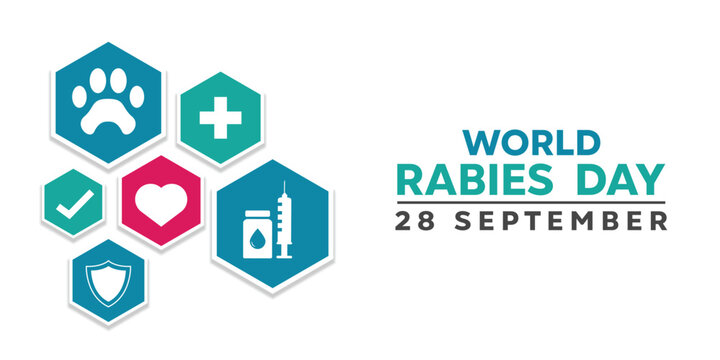World Rabies Day. Great for cards, banners, posters, social media and more. White background.