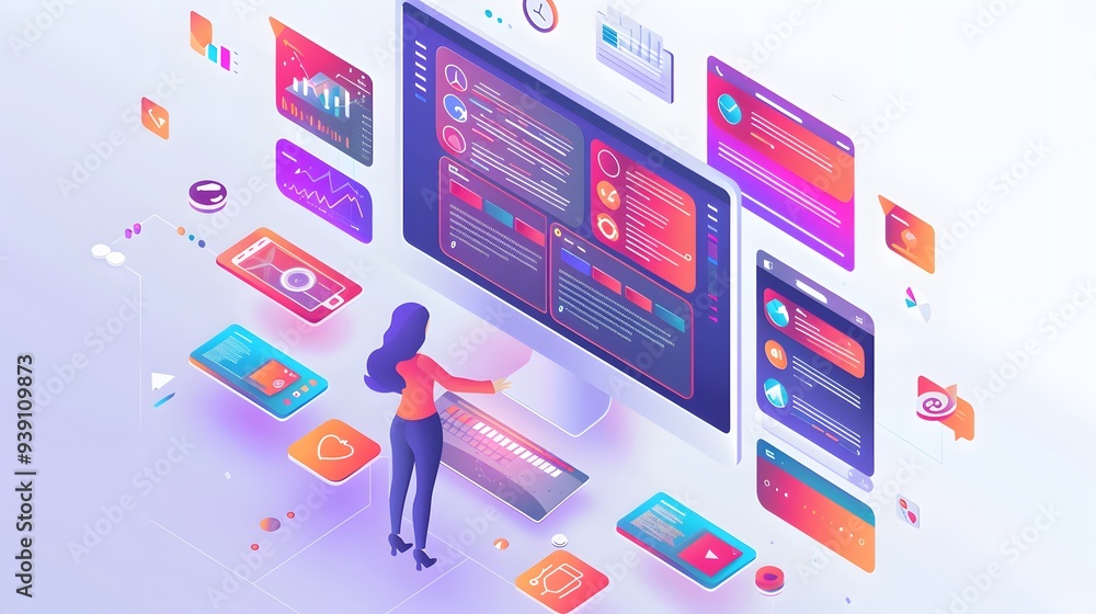 Poster an intuitive and visually stunning user interface for a digital product, emphasizing usability and s