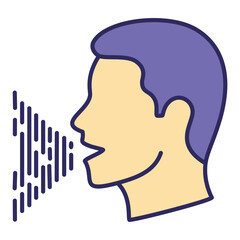 Man speaking icon. An image of a man speaking, symbolizing communication, language, and expression.