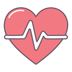 Heartbeat symbol illustration. A symbolic representation of a heartbeat inside a vibrant heart shape, representing life and vitality.