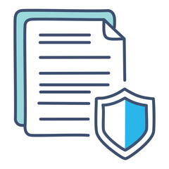 Document security icon. A visual representation of safeguarding information, ideal for topics on data protection and secure file management.