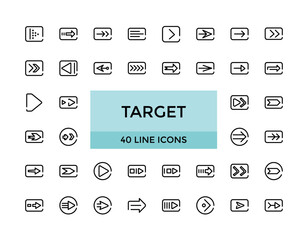 Target Business Line editable icons set.