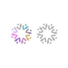 Obraz premium COLORFUL PEOPLE TOGETHER TEAM TEAMWORK UNION VECTOR ISOLATED ON WHITE