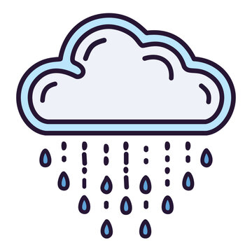 blue cloud raining drops icon clip art preview