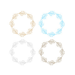 NATURAL SIMPLE BOTANICAL FRAMES PERFECT FOR BIO SHOP PRODUCT LABELS ISOLATED ON WHITE