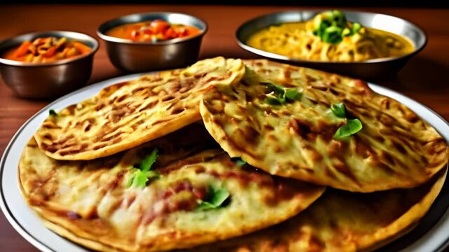  Flatbread feast with vibrant dips ready to share