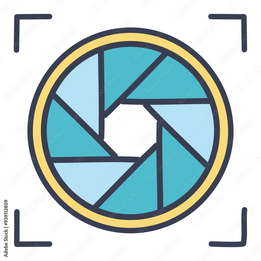Poster camera shutter icon illustration. a colorful and simple camera shutter icon illustration, perfect fo