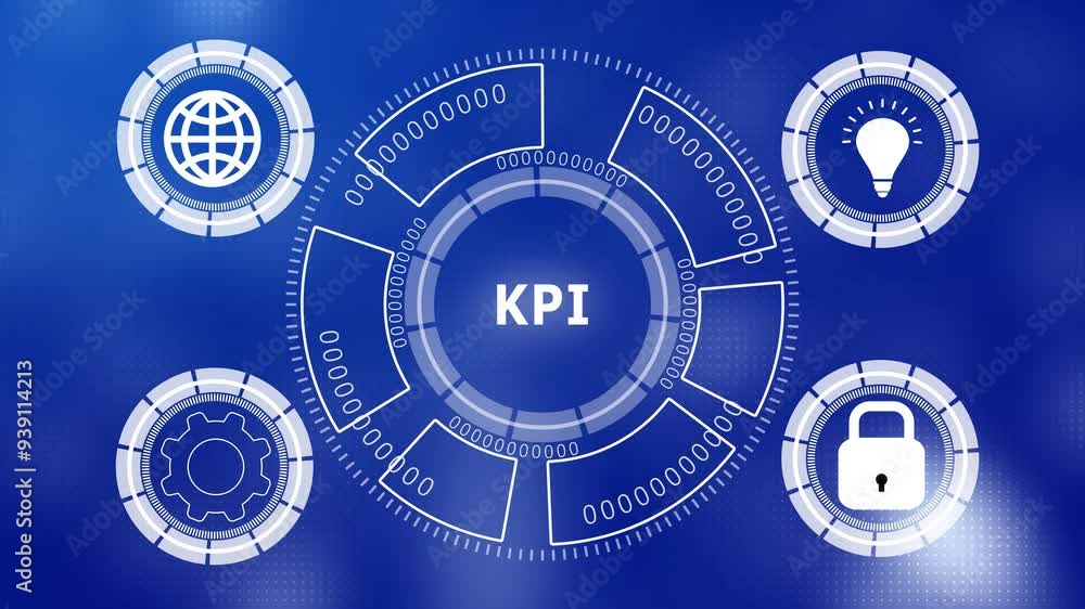 Aufkleber kpi key performance indicator for concept with technology background. technology business concept wi
